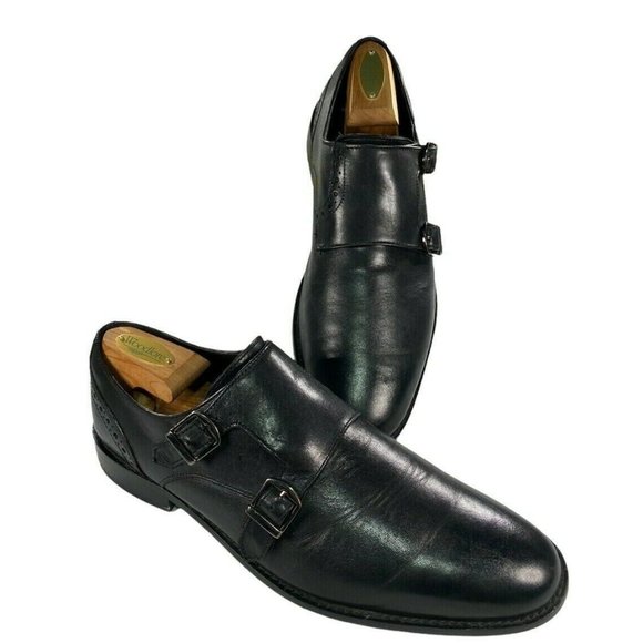Nunn Bush Shoes Nunn Bush Mens Size M Black Leather Double Monk